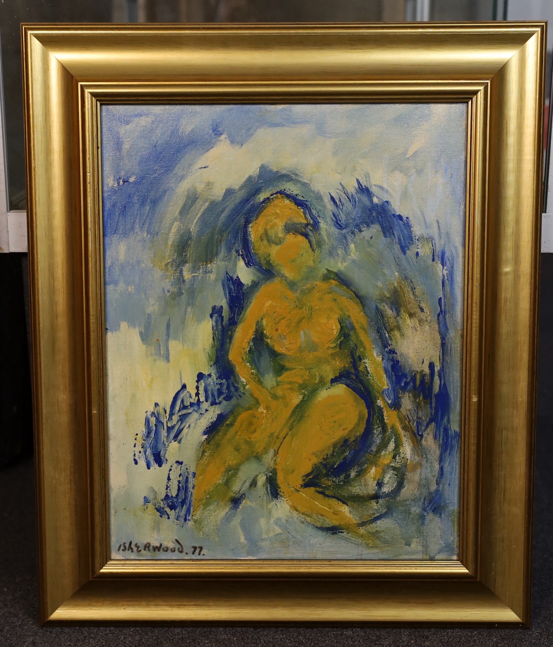 James Lawrence Isherwood (British, 1917- 1989), 'Welsh nude', oil on canvas, 45 x 35cm